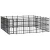 Outdoor Dog Kennel Steel 357.1 ftÂ²