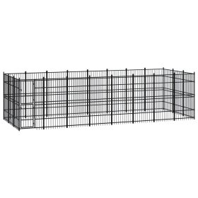 Outdoor Dog Kennel Steel 238.1 ftÂ²