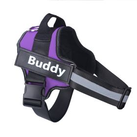 Dog Harness No Pull Reflective Breathable Adjustable Pet (Option: Purple-L)