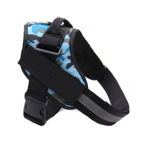 Dog Harness No Pull Reflective Breathable Adjustable Pet (Option: Camouflage blue-XS)