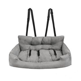 Car Large Dog Rear Trunk Double Seat Pet Cushion Mat (Option: Gray Three Seats)