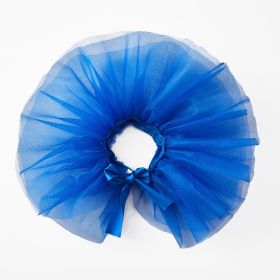 Pet TUTU Gauze Skirt Bright Silk Yarn Dog Strap Skirt (Option: Blue-M)