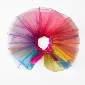 Pet TUTU Gauze Skirt Bright Silk Yarn Dog Strap Skirt (Option: Color-M)