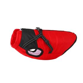 Warm Dog Clothes Thick Polar Fleece Pet Coat (Option: Black Red-M)