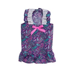 Cute Pet Skirt Bow Thin Dog Clothes (Option: Purple Paisley-M)