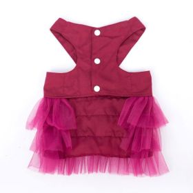 Pet Skirt Comfortable Breathable Dog Strap Gauze Skirt (Option: Wine Red-M)