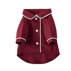 Pet Pajamas Dog Pajamas Small Dog Cat Clothing (Option: Wine Red-M)