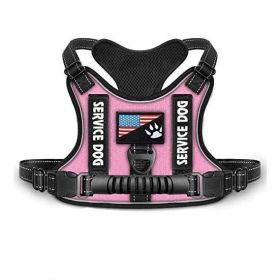 Shock Absorption Comfortable Night Vision Reflective Pet Harness Dog Vest Traction Chest Strap (Option: Pink-XS)