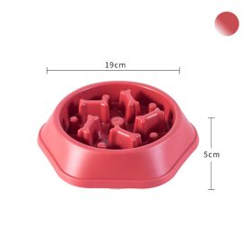 Pet Dog Bowl Dog Slow Feeder Bowl Puppy Cat Slow Eating Dish Bowl Anti-Gulping Food Plate Feeding Dog Cat Food Bowl Pet Supplies (Color: Red)