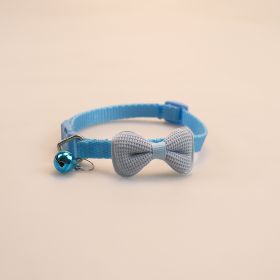 Pet Cute Bowknot Cotton-filled Collar (Option: Sky Blue)