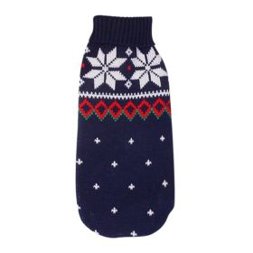 Christmas Reindeer Maple Leaf Snowflake Holiday Pet Clothes (Option: Navy Blue Snowflake-XXL)