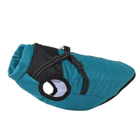 Warm Dog Clothes Thick Polar Fleece Pet Coat (Option: Black Lake Water Green Color-L)