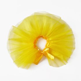 Pet TUTU Gauze Skirt Bright Silk Yarn Dog Strap Skirt (Option: Yellow-L)