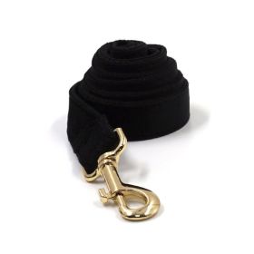 Black Velvet Gold Buckle Pet Collar Traction Rope Bow Poop Bag Four-piece (Option: Hand Holding Rope-M)